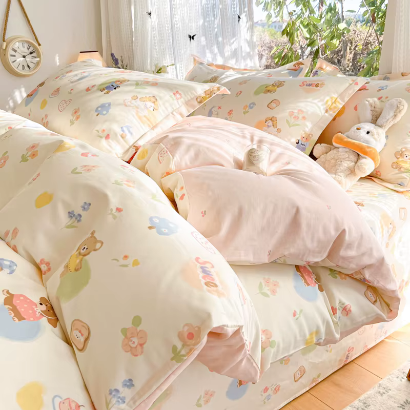 Ensemble de housse de couette 100% coton - Housse de couette et taies d'oreiller de haute qualité, e