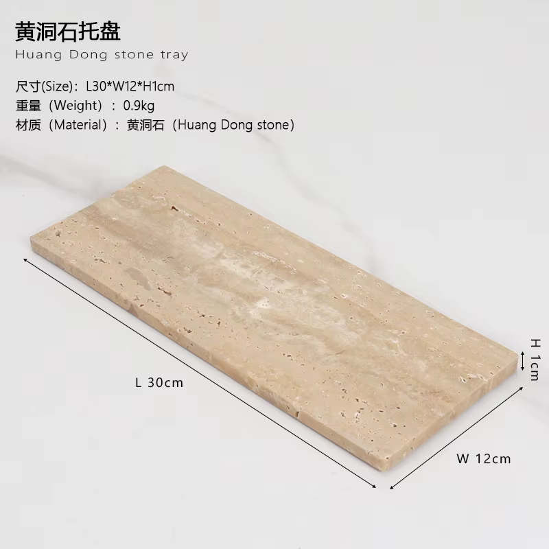 Plateau en marbre naturel de luxe léger scandinave, organisateur de vanité de salle de bain rectangu
