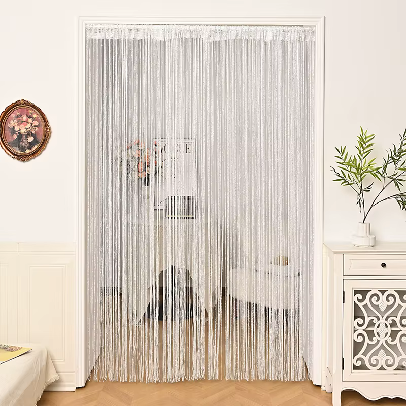 Rideaux à franges style INS, rideau de porte scintillant, cantonnière pour porte de salon, rideau à 
