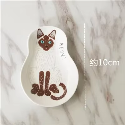 Assiette à Sauce soja pour chaton, vaisselle japonaise d'assaisonnement en céramique, assiette à tre