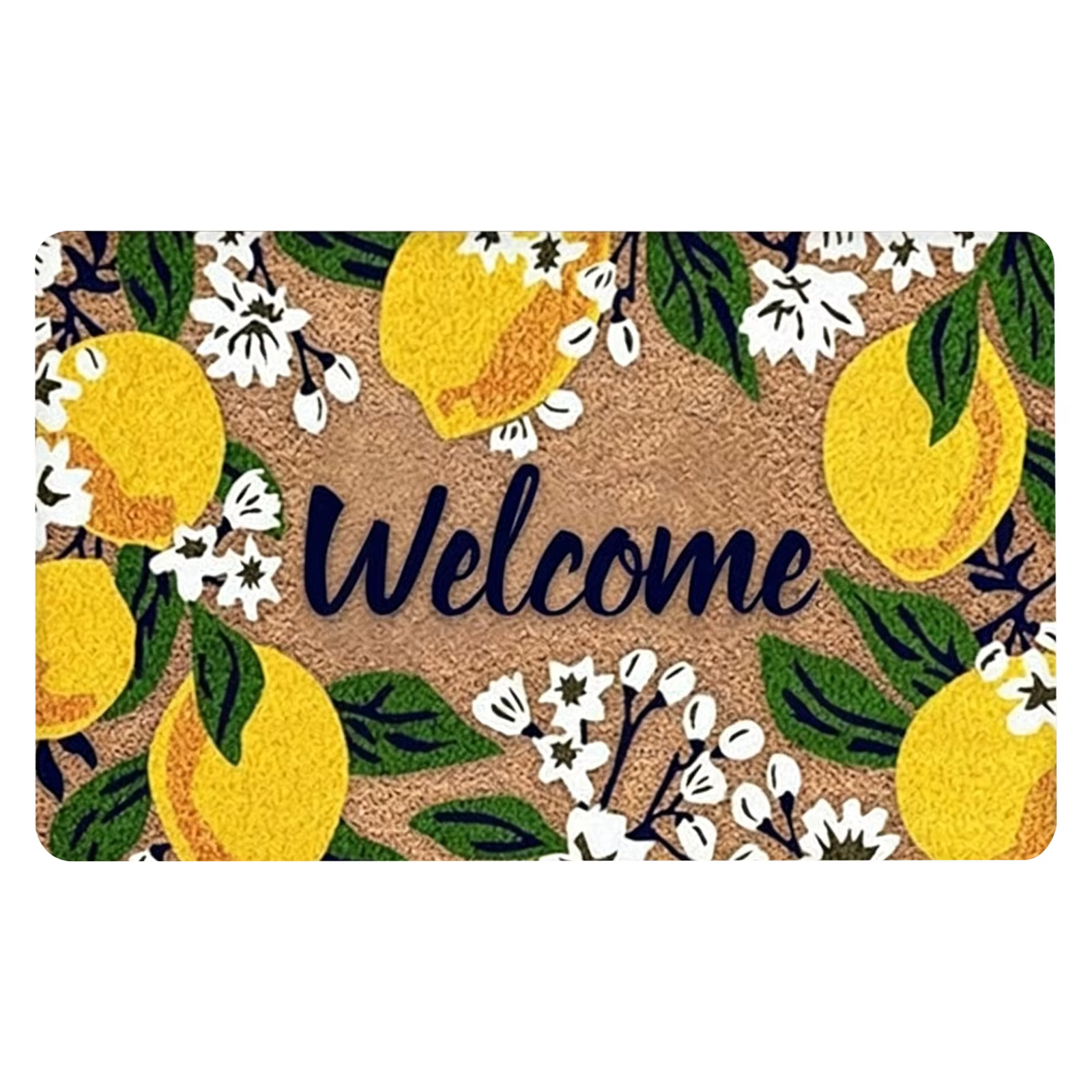 Tapis d'entrée intérieur imprimé citron, absorbant et antidérapant, tapis de sol de salle de bain do