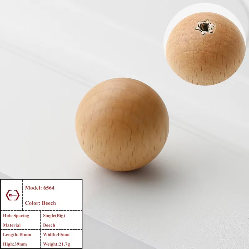 Bouton d'armoire de cuisine en cuivre pur de luxe, meubles en bois de hêtre et de noyer naturel, poi