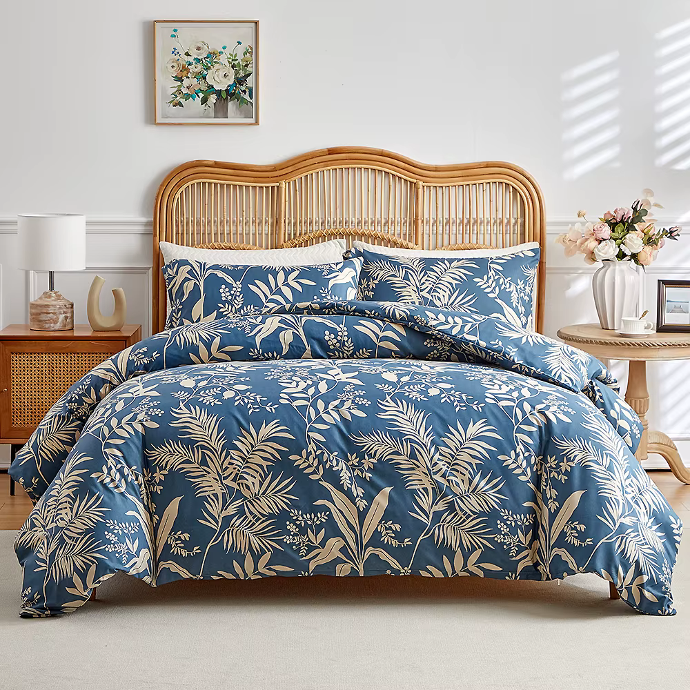 Ensemble de housse de couette et taies d'oreiller, imprimé Floral Vintage, doux et respirant, pour l