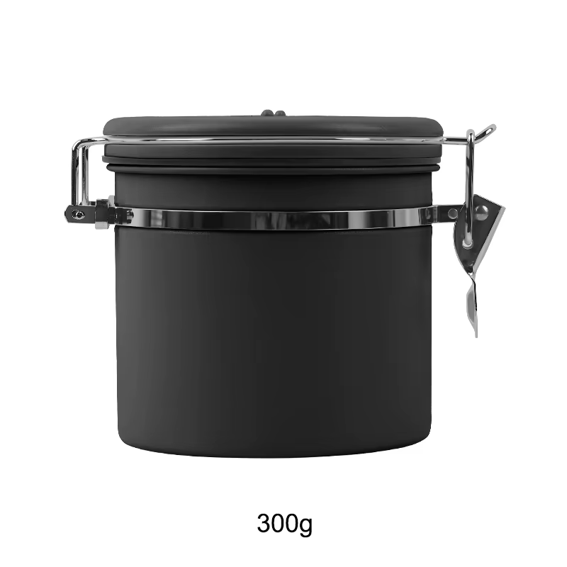 IKAPE-Boîte à café hermétique en acier inoxydable, récipient de stockage des aliments de cuisine ave