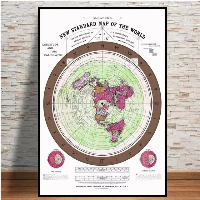 Affiches modernes de la carte du monde de la planète Terre plate, impressions sur toile, tableaux mu