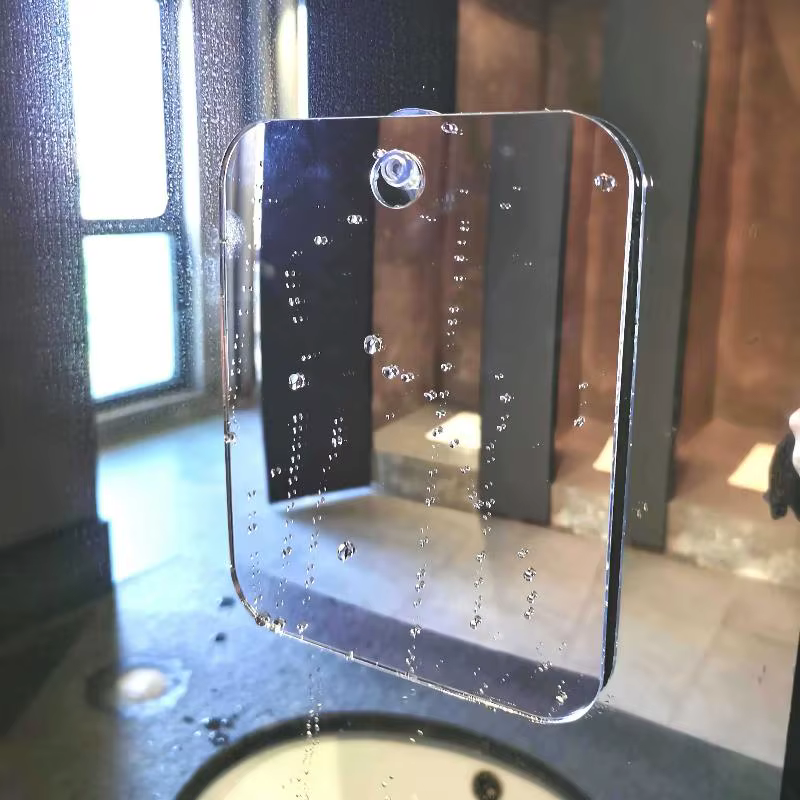 Miroir de salle de bain en acrylique anti-buée, incassable, portable, pour la douche et le rasage, a