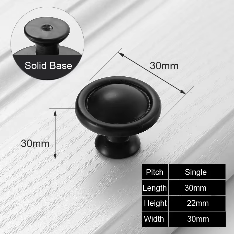 Poignée noire boutons d'armoire de meubles poignées de meubles poignées de cuisine boutons de tiroir