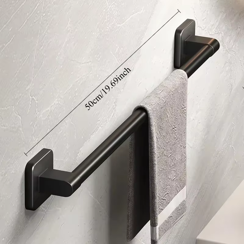 Porte-serviettes mural, support de rangement pour salle de bain, sans perçage, barre horizontale, ac