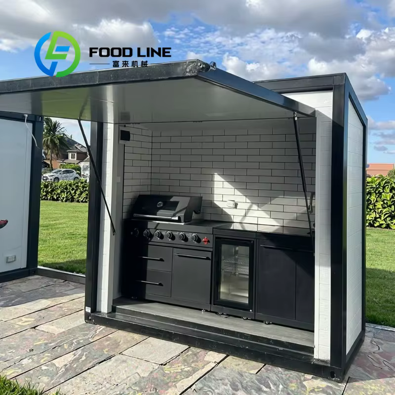 Abri de cuisine extérieur sur mesure, solution de rangement spacieuse, construction résistante aux i