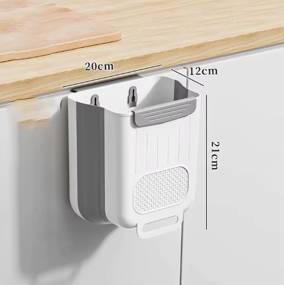 Poubelle murale pliable pour cuisine, poubelle suspendue pour armoire domestique, poubelle suspendue