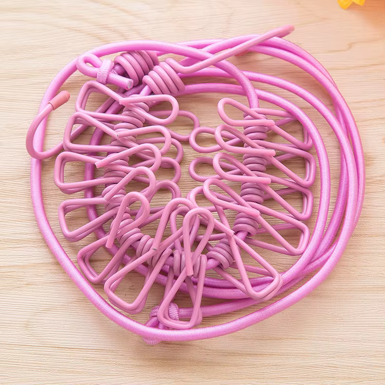 Pince à linge d'extérieur élastique de voyage, camping, portable, coupe-vent et antidérapante, avec 