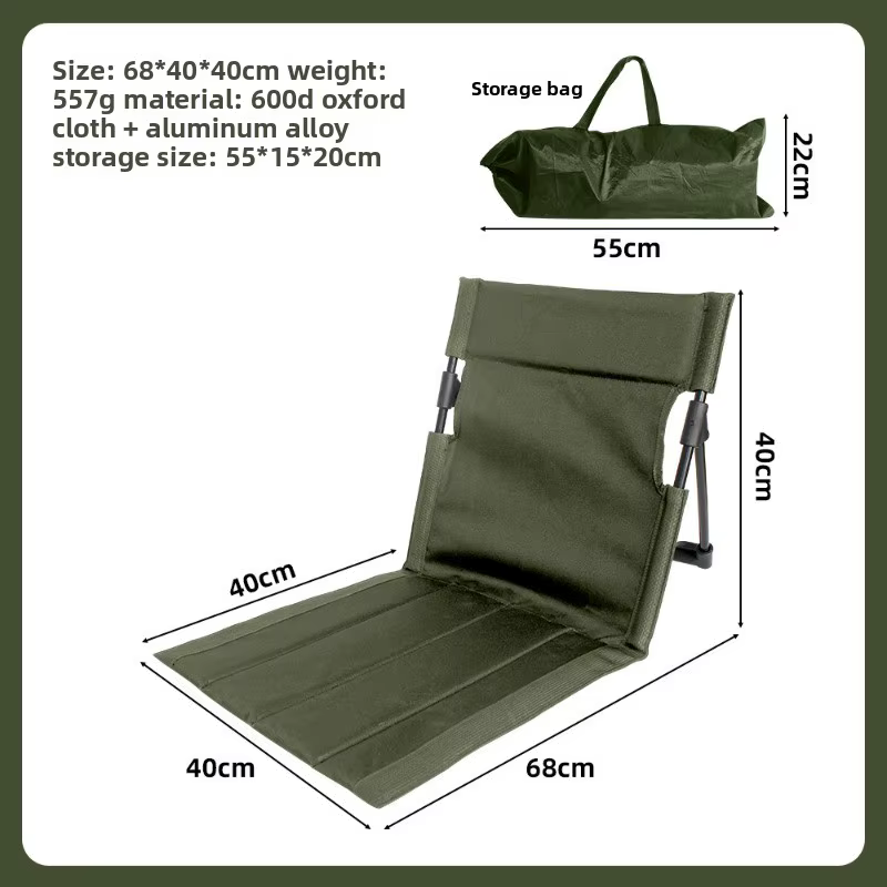 Chaise de pêche inclinable pliante, chaise de plage et de jardin pliante d'extérieur, chaise pliante