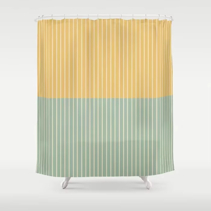 Rideau de douche à lignes colorées simples, motif moderne à la mode, décoration de la maison, rideau