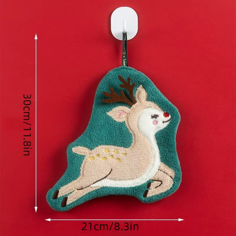 1pc serviette de noël, serviette de ménage suspendue, cuisine et salle de bain serviette de noël en 
