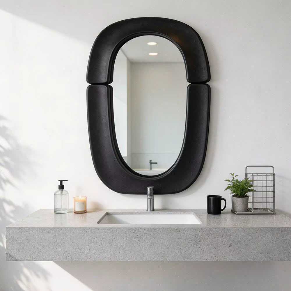 Miroir de salle de bain ovale de style minimaliste moderne, style américain - modèle design - miroir