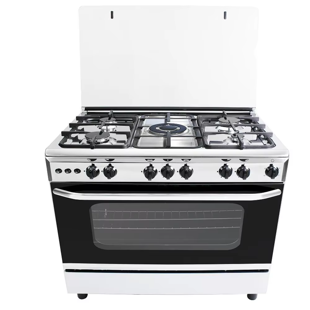 Pour cuisinière à gaz autoportante cuisinière 5 brûleurs four électrique et à gaz appareil de cuisin