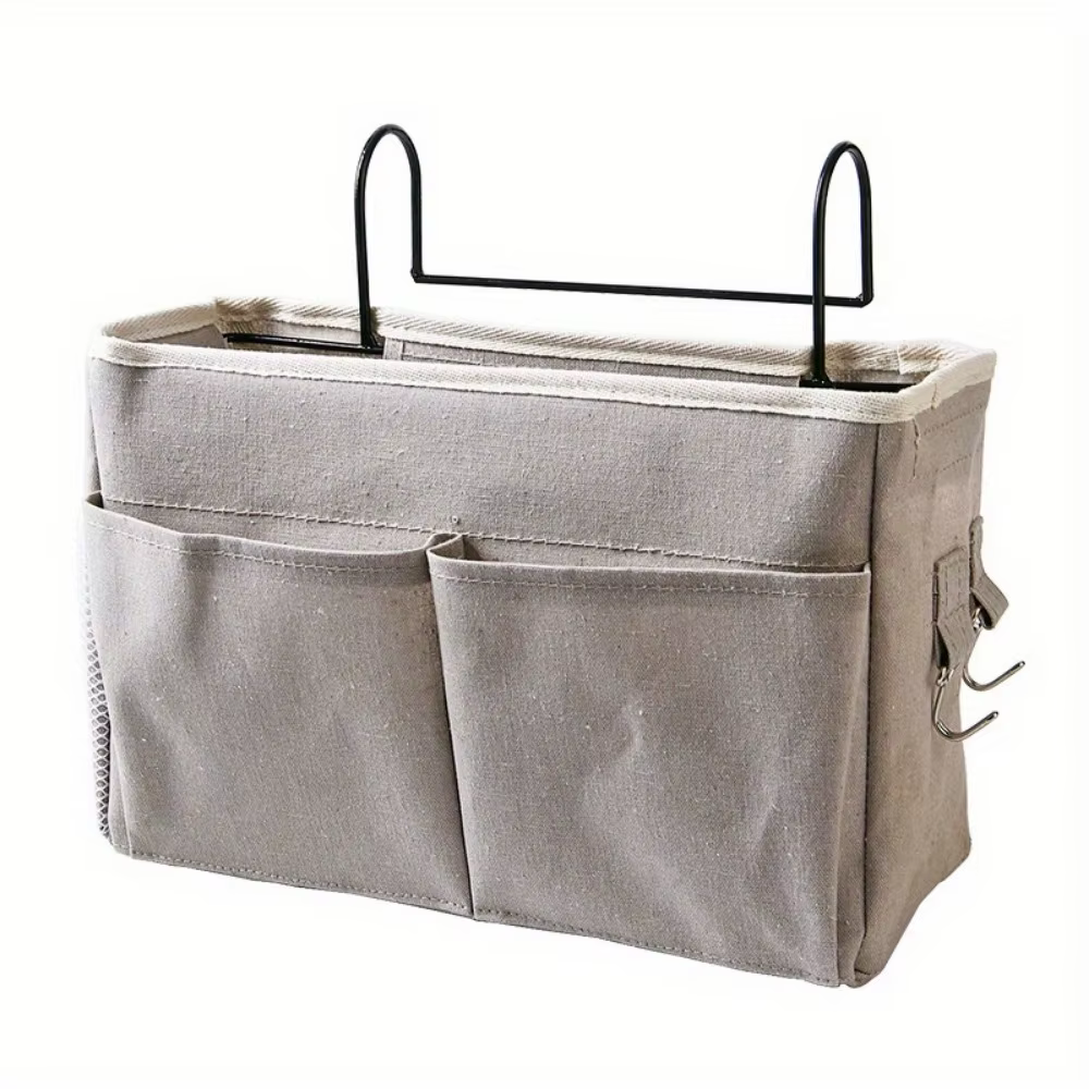 Sacs de rangement suspendus pour dortoir, panier suspendu en coton et lin pour chevet d'étudiant, ac