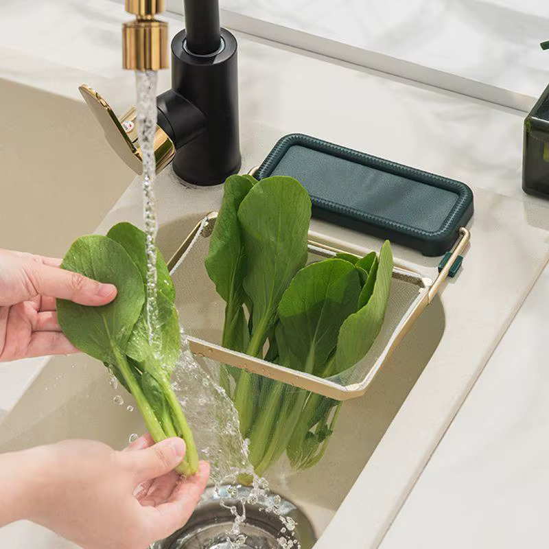 Crépine d'évier de cuisine T1 avec filtre, sac en maille, égouttoir pour les déchets alimentaires