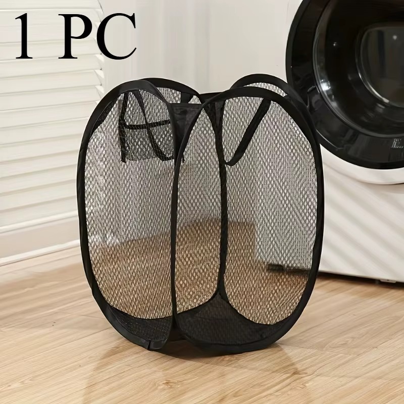 Panier à linge pliable pop-up, grand panier en maille avec poignée ergonomique, rangement portable p