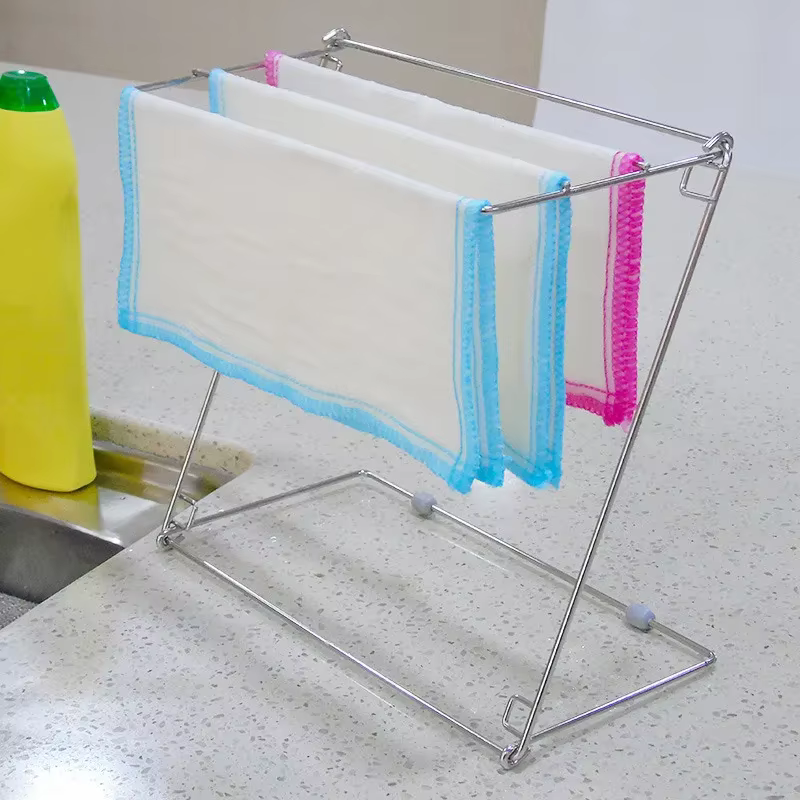 Porte-serviettes pliable en acier inoxydable, 4 couches, étagère à linge T1, 28x25x14cm