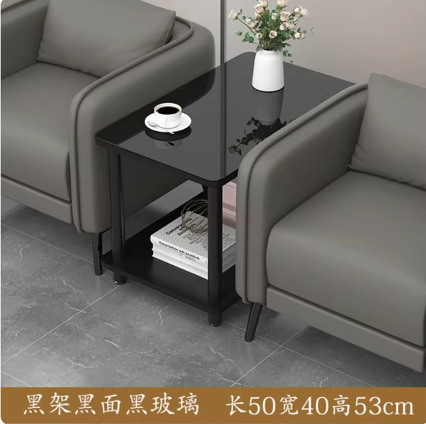 Table basse rectangulaire en verre trempé pour salon, table d'appoint pour canapé simple, meuble de 