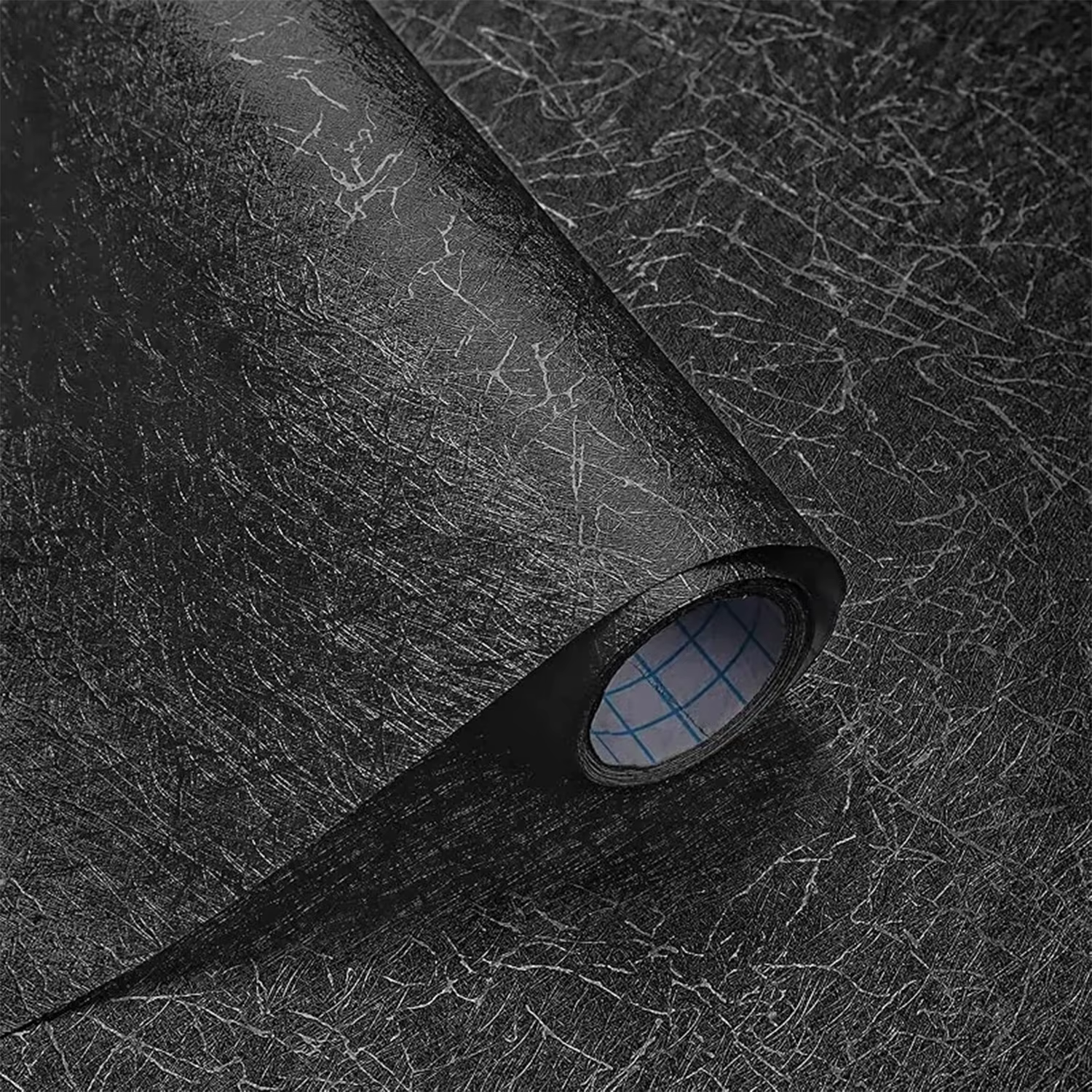 Papier peint auto-adhésif imperméable noir et film PVC semblable à la soie : idéal pour les démaquil
