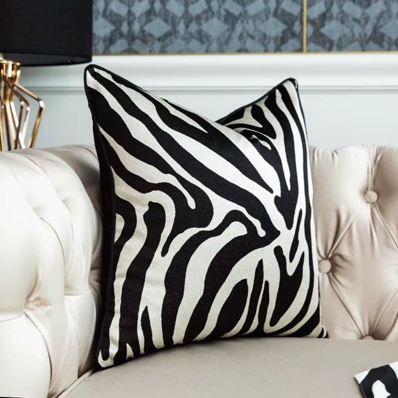 Juste de coussin Jacquard géométrique de haute précision, taie d'oreiller décorative pour la maison,