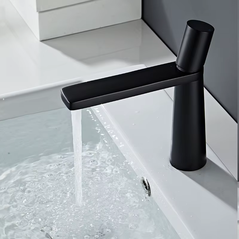 Robinet de lavabo de salle de bains blanc, noir/Chrome noir/Chrome/blanc, mitigeur d'évier chaud et 