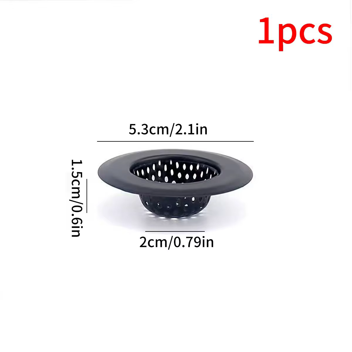 Lot de 2 égouttoirs d'évier de cuisine noirs mats, disponibles en 5,3 cm / 2,08 pouces, 7 cm / 2,87 