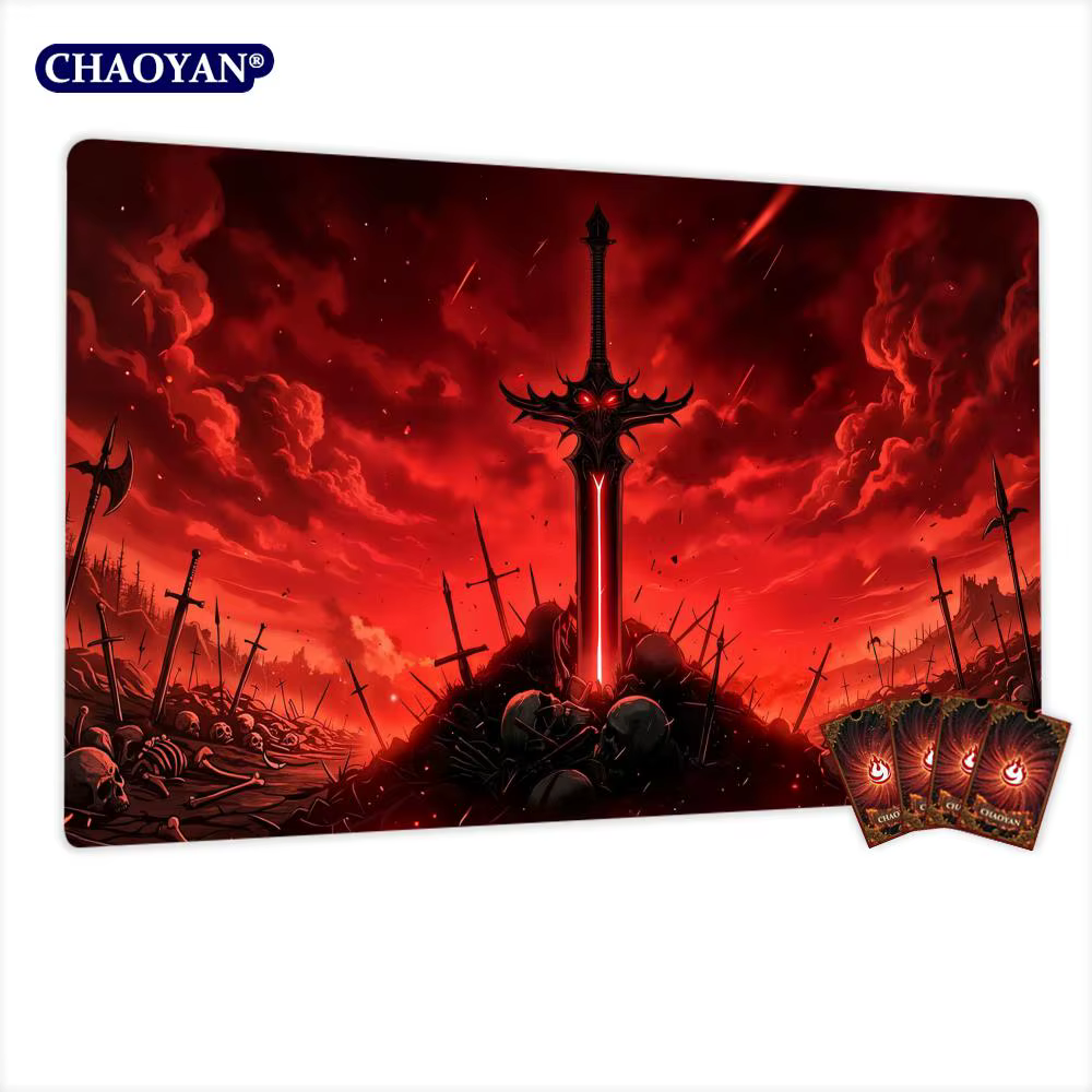 Tapis de jeu de cartes magiques Battlefield et Demon Sword, tapis de jeu MTG, base antidérapante, 35