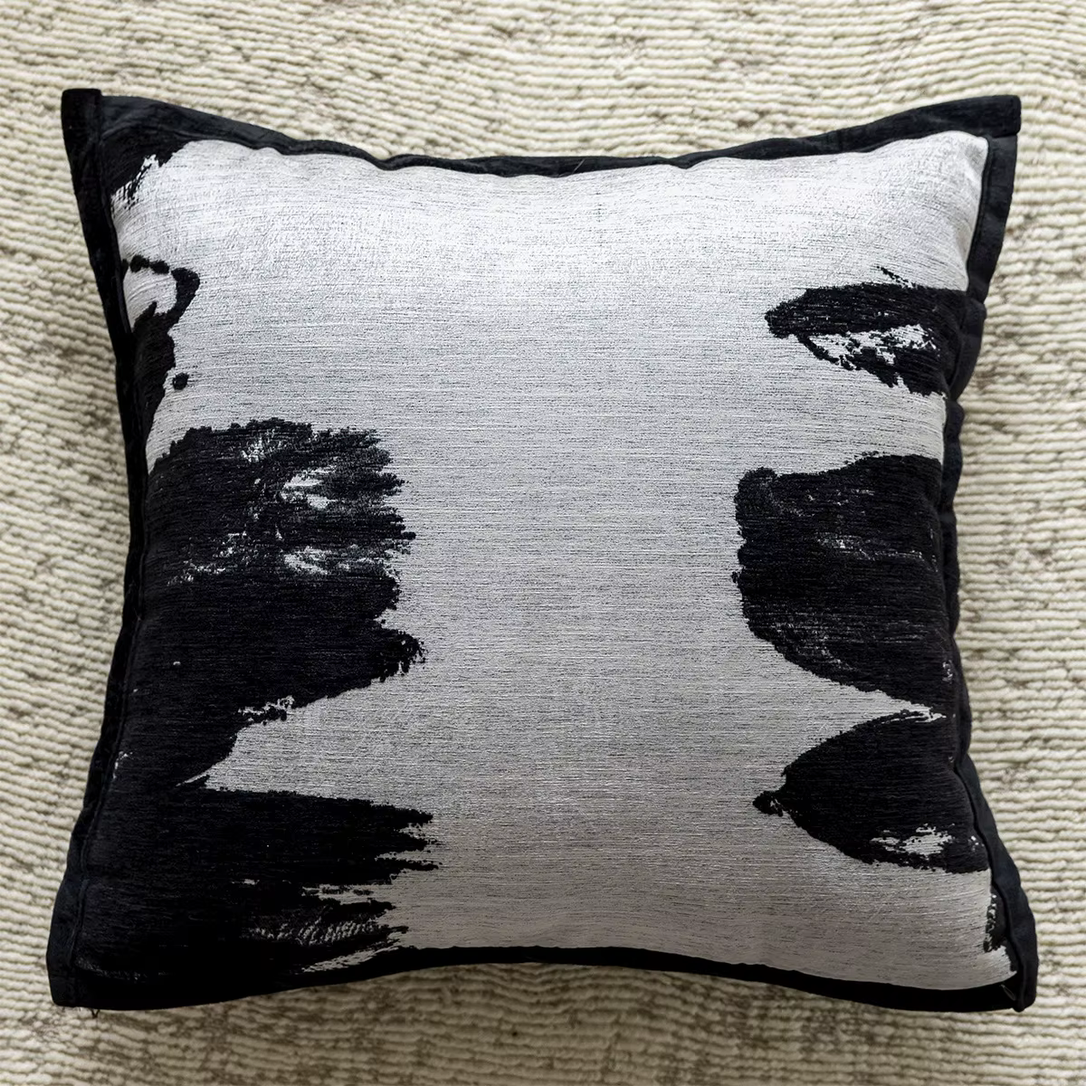 Juste de coussin en peluche de style crème, taies d'oreiller jacquard abstraites, taies d'oreiller d
