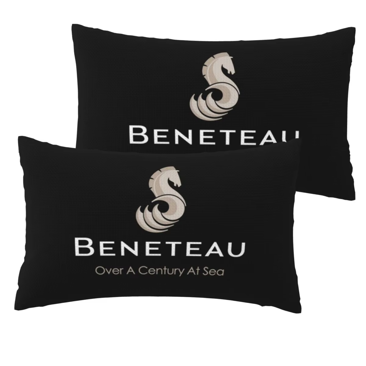 Housse de coussin rectangulaire en lin motif voilier Beneteau, housse de coussin décorative en polye