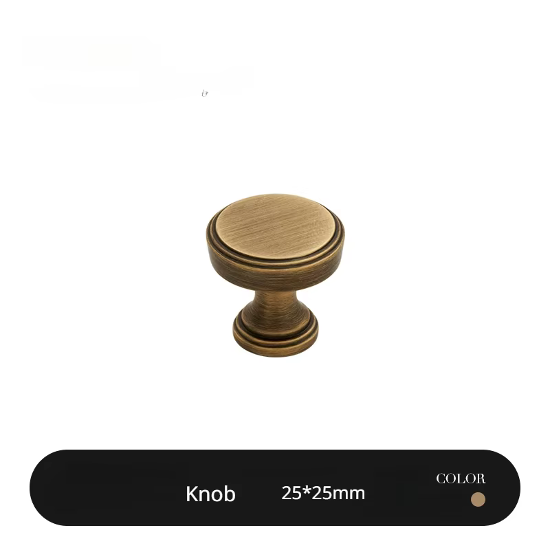 Lèvent d'armoire de cuisine simples en laiton massif bronze rétro, boutons de chambre à coucher Foy 