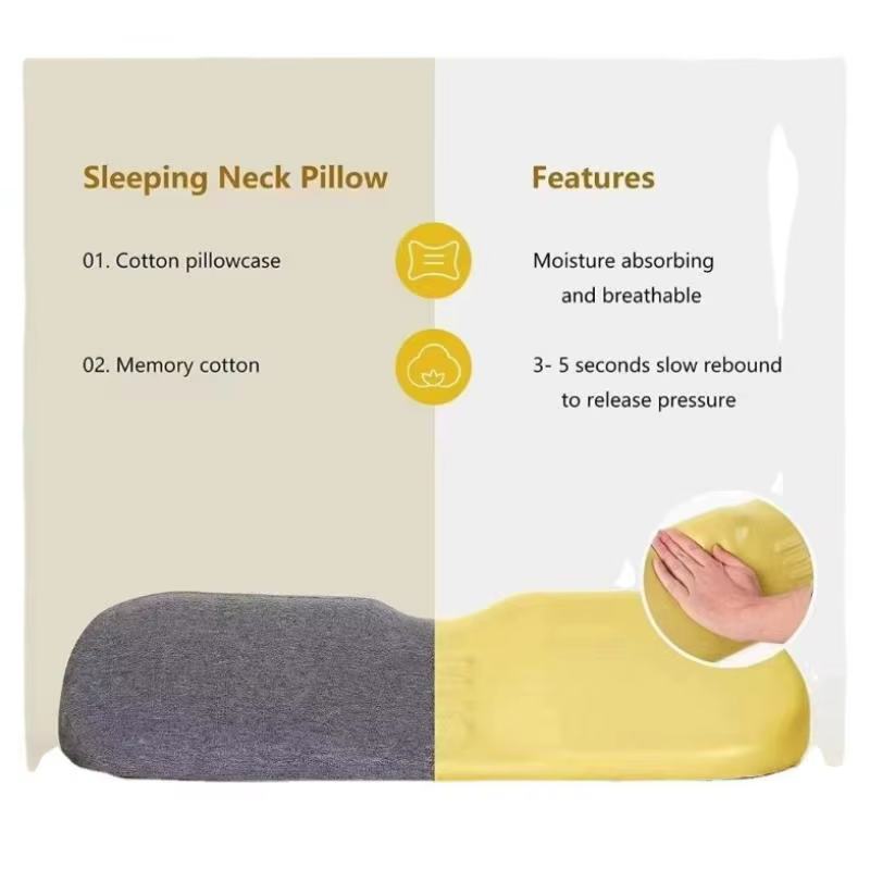 Oreiller cervical en mousse à mémoire de forme, oreiller de lit de Contour pour dormir latéral, orei