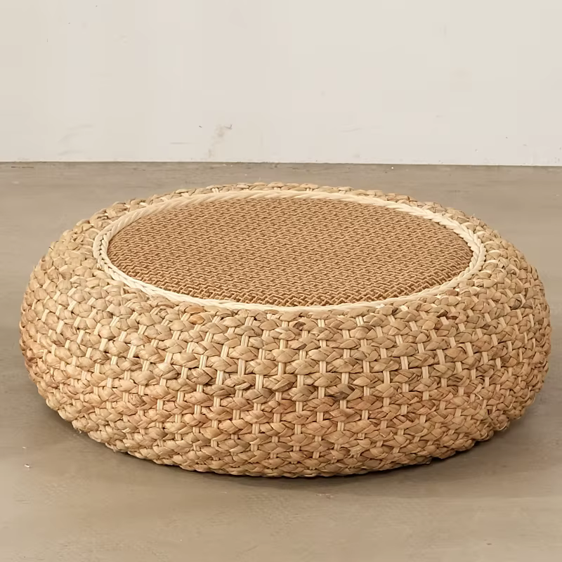 Coussin futon épais en rotin tissé à la main, tatami japonais, pour salon, balcon, loisirs, méditati