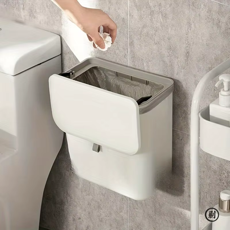 Poubelle murale blanche peu encombrante pour la cuisine, nettoyage sans effort, plastique durable, s