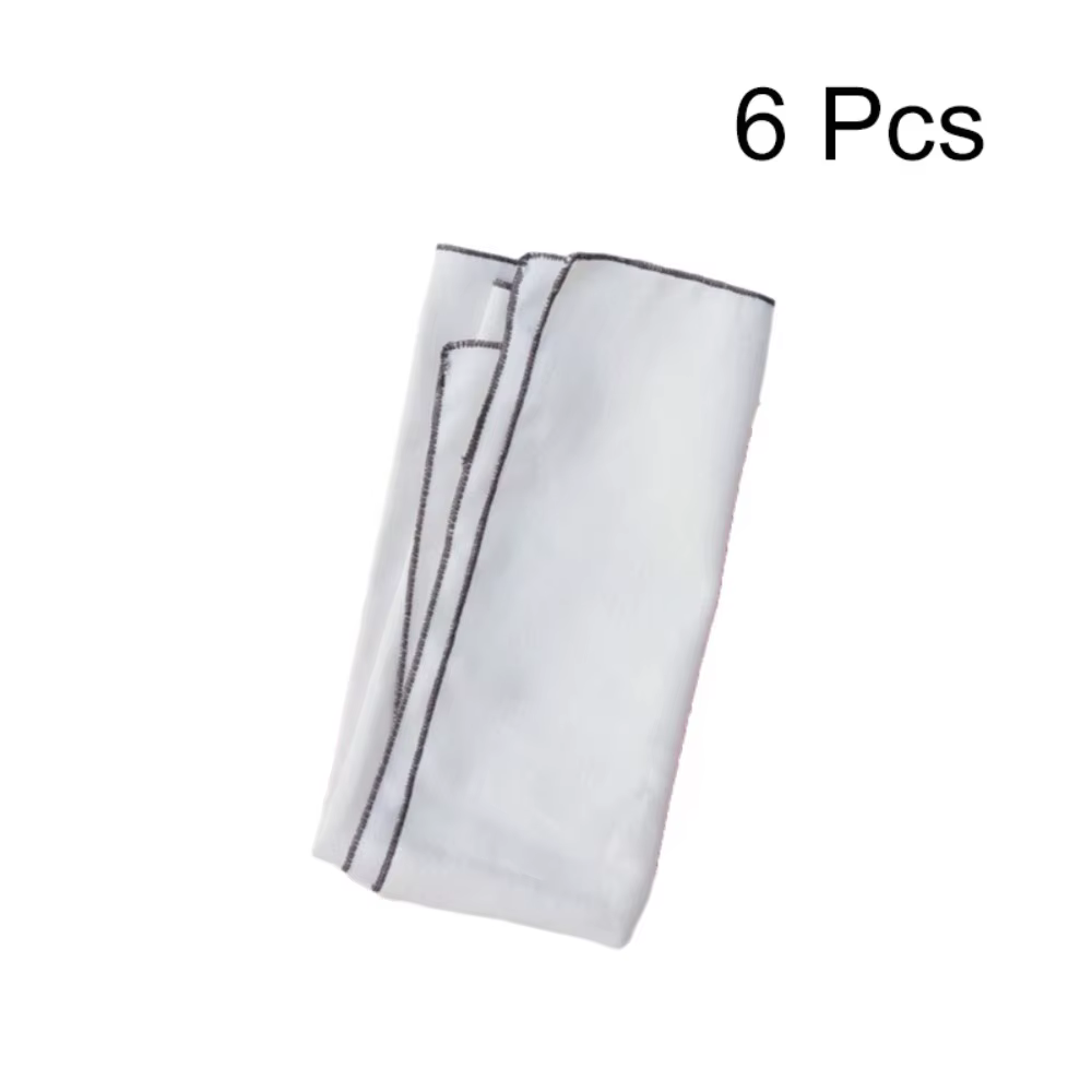 Lot de 6 serviettes de table durables en coton et lin, couleur unie, bords cousus, lavables, pour sa