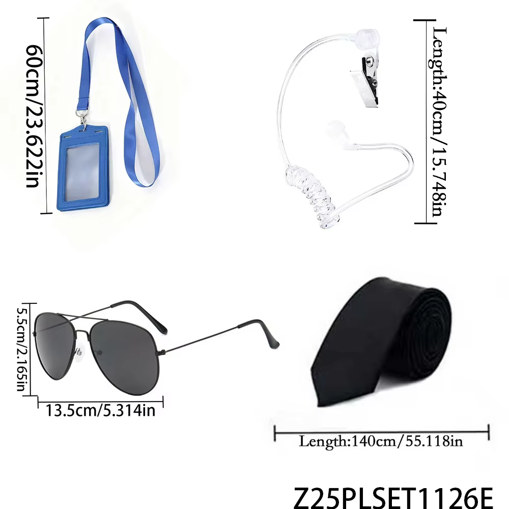 PESENAR Ensemble d'accessoires 4 pièces sur le thème des forces de l'ordre – Lanière de porte-carte 