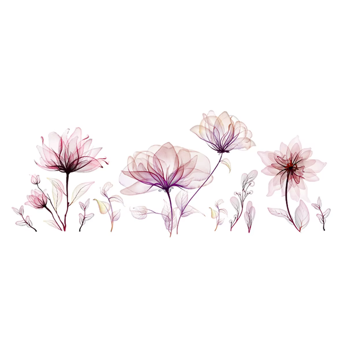 Autocollants muraux fleurs roses, pour salon, chambre à coucher, décoration murale de fond, chambre 
