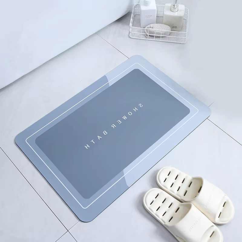 Tapis de bain absorbant pour salle de bain, antidérapant, pour douche, séchage rapide, paillasson d'