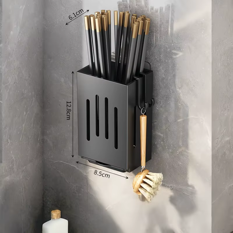 Support de rangement multifonctionnel pour ustensiles de cuisine : égouttoir à couverts, cuillères, 