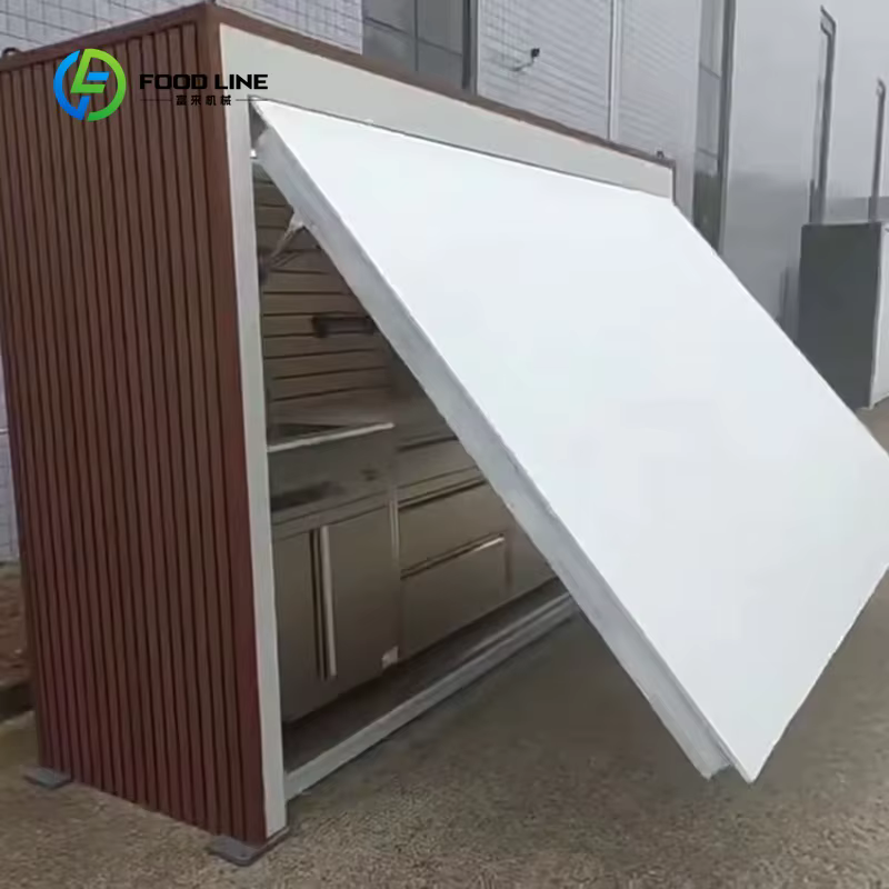 Cuisine extérieure en acier inoxydable imperméable personnalisée avec abri, durable pour le jardin, 