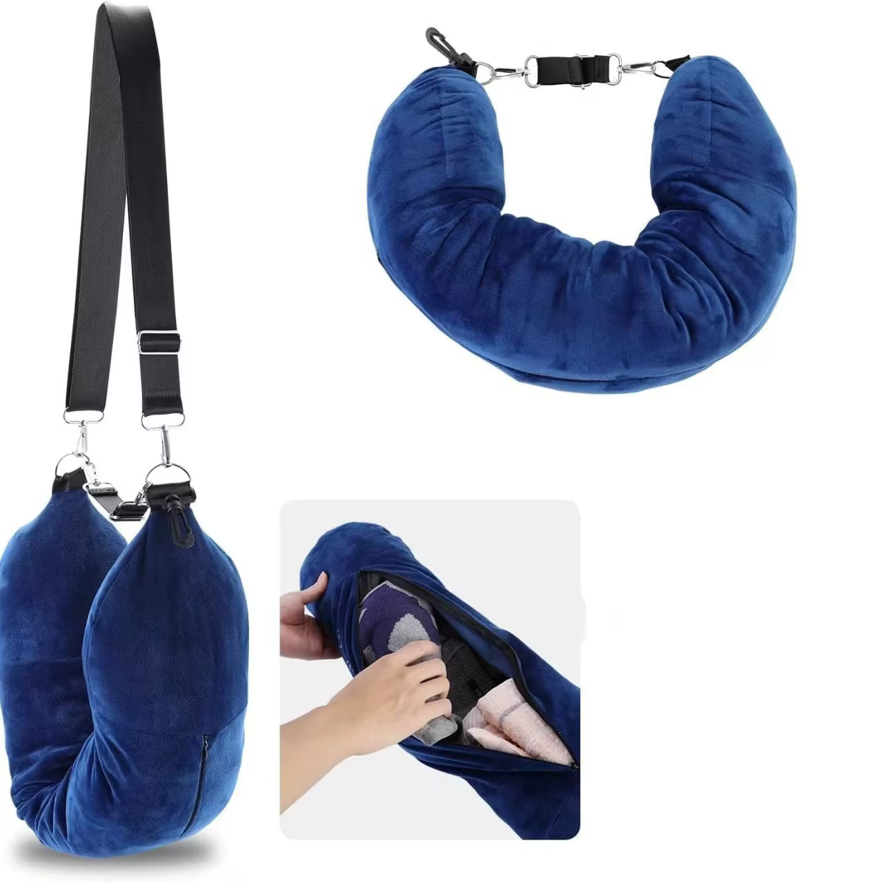 Oreiller de cou de voyage auto-remplissage, oreiller de cou gonflable Portable, oreiller de voyage e