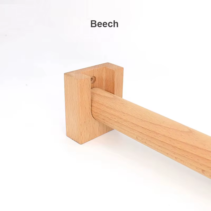 Rideau de Brochure en Hêtre Naturel, Poteau d'Armoire en Bois Massif, Piste Japonaise en Bois, Acces
