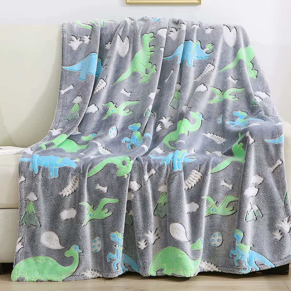 Couverture lumineuse licorne dinosaure pour filles et garçons, couverture en flanelle en peluche, ar