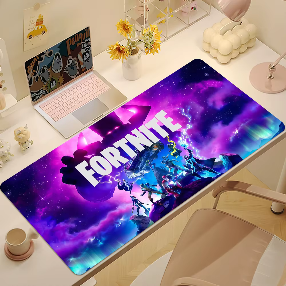 Tapis de souris F-Fortnite amusant et artistique, antidérapant, avec bords renforcés, épais, grand c