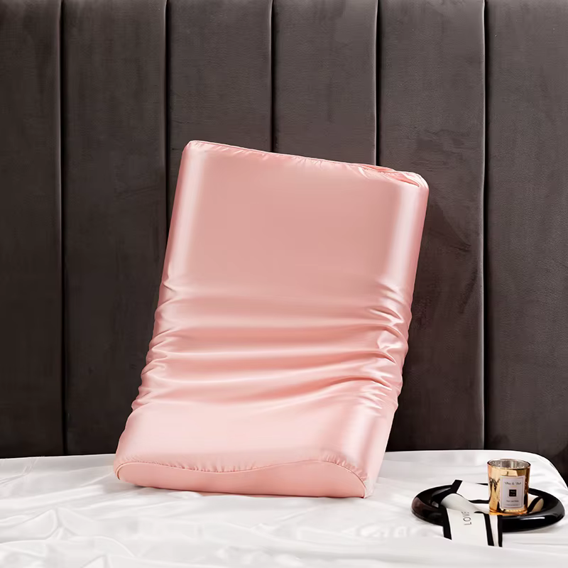 Taie d'oreiller en soie satinée pour mousse à mémoire de forme et oreiller en Latex, housse de couss
