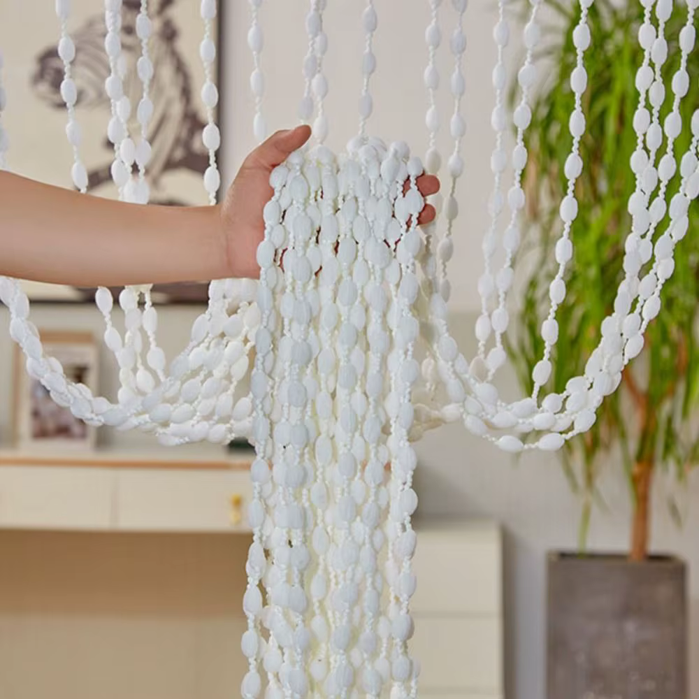 Rideau de porte perlé avec pompon, rideau de chaîne perlée, rideau de fenêtre élégant, décor à la ma