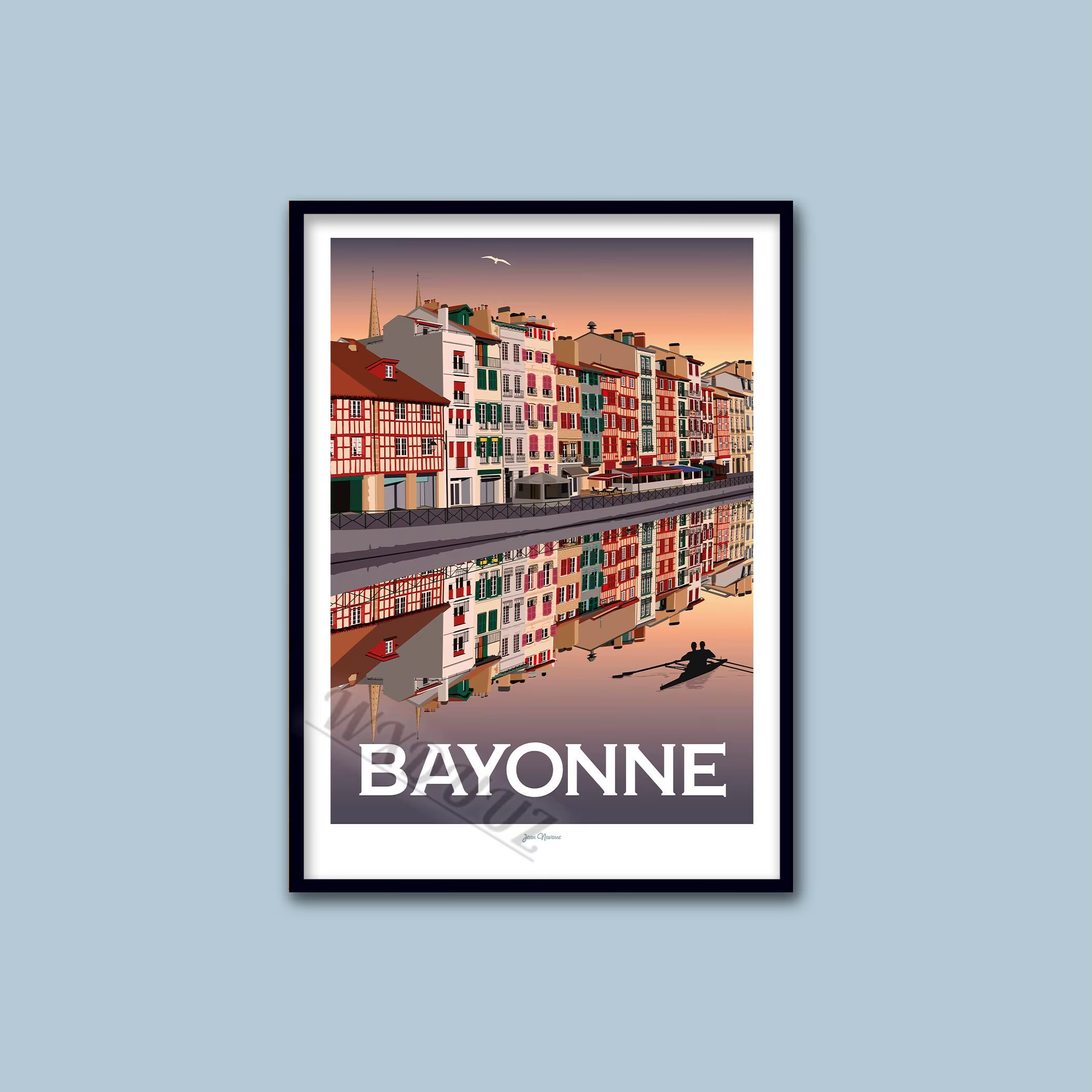 Bayonne Anglet-Affiche vintage rétro en toile pour la décoration de la maison, tableau de voyage, ar