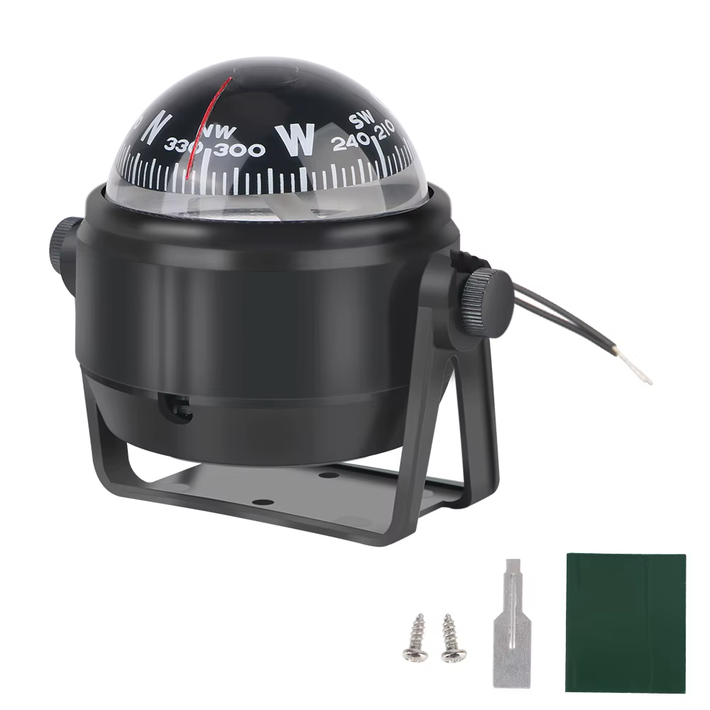 Boussole nautique étanche avec lumière LED électronique, guide de voiture, boussole de bateau, navig